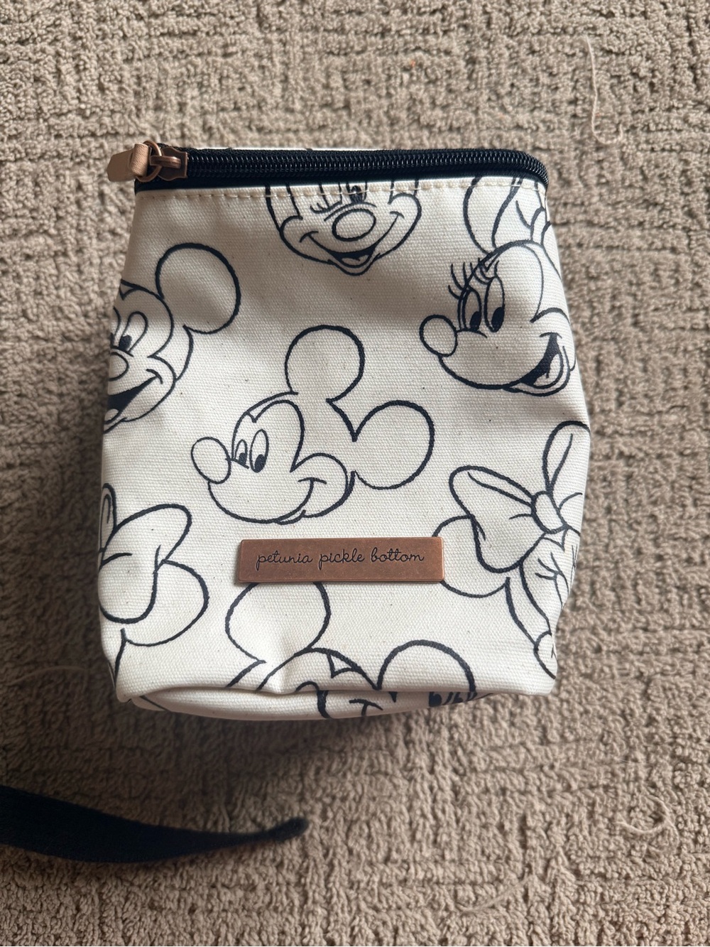 Disney Cream Canvas Backpack + mini bag with Mickey & Minnie Sketches - Picture 4 of 5